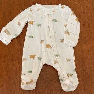 Carter's White Animal Print Footie